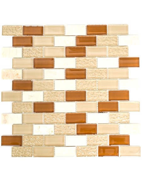 Kristall Natursten Brickmosaik Mix Beige | Ekosten.se