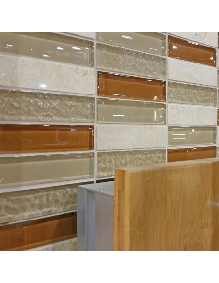 Beige Stavmosaik Kristall Natursten | Ekosten.se