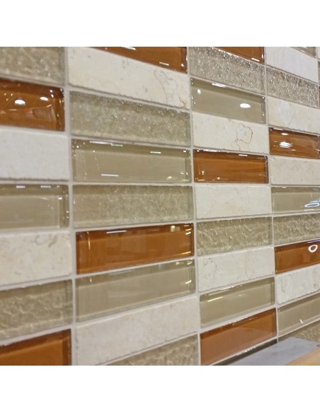 Beige Stavmosaik Kristall Natursten | Ekosten.se