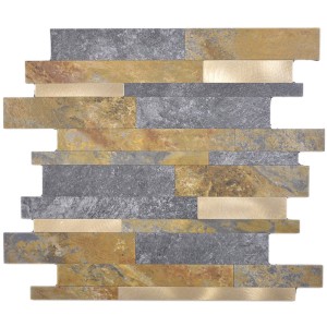 Mosaik Självhäftande Vinyl Skiffer Guld | Ekosten.se