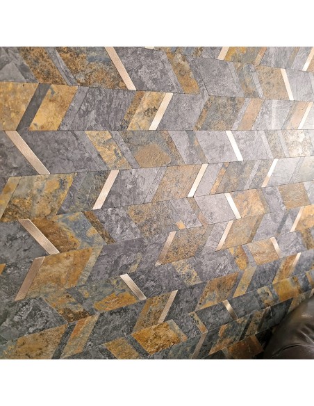 Självhäftande Vinylmosaik Skiffer Guld | Ekosten.se