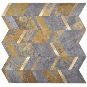 Självhäftande Vinylmosaik Skiffer Guld | Ekosten.se