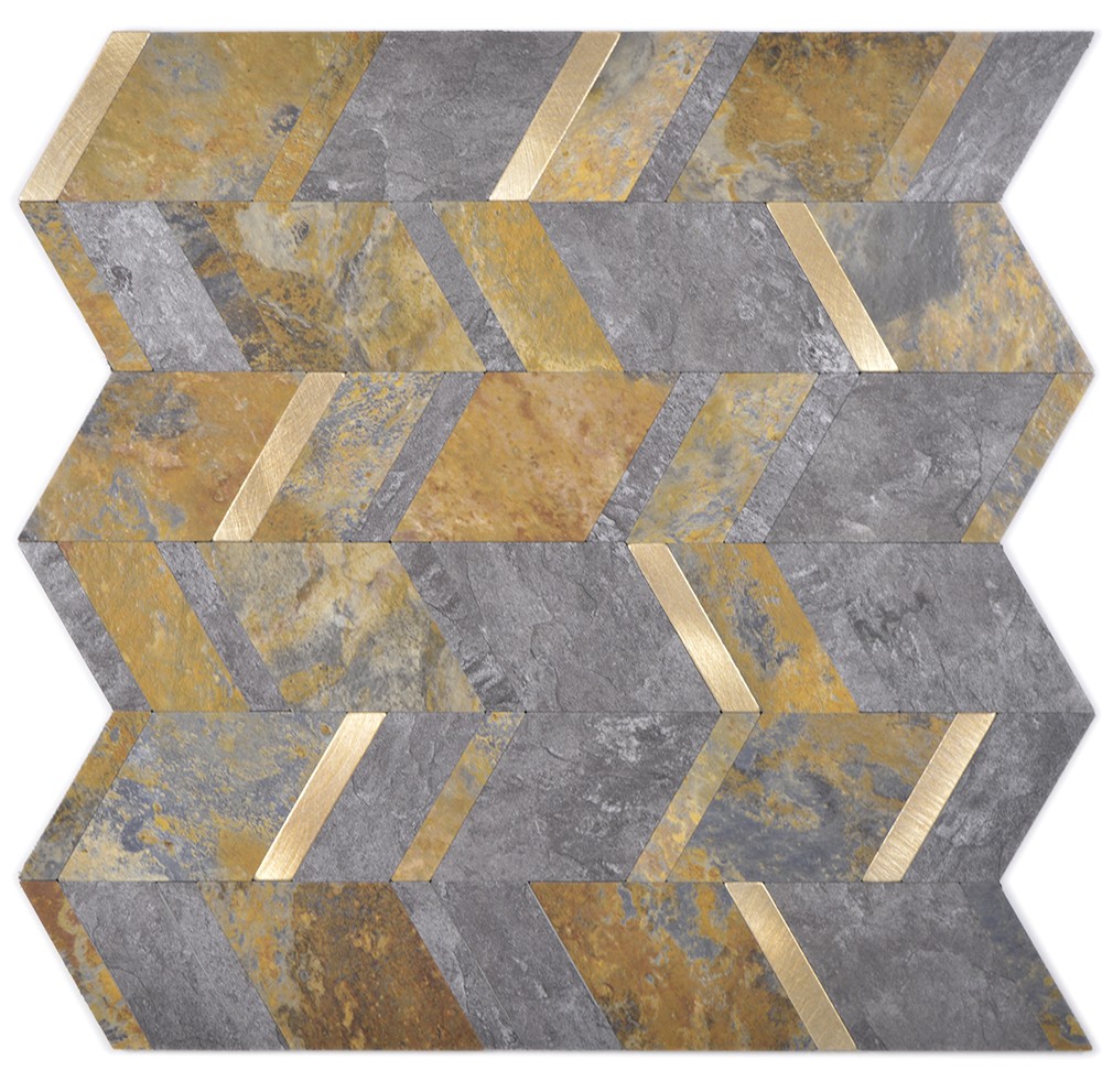 Självhäftande Vinylmosaik Skiffer Guld | Ekosten.se
