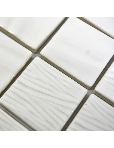 Vit Struktur Keramik Mosaik Kanran | Ekosten.se