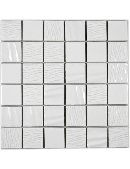 Vit Struktur Keramik Mosaik Kanran | Ekosten.se