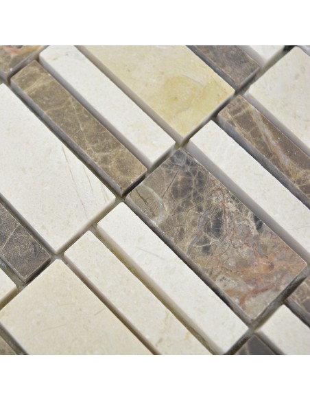 Marmor Mosaik Brun Beige Polerad | Ekosten.se