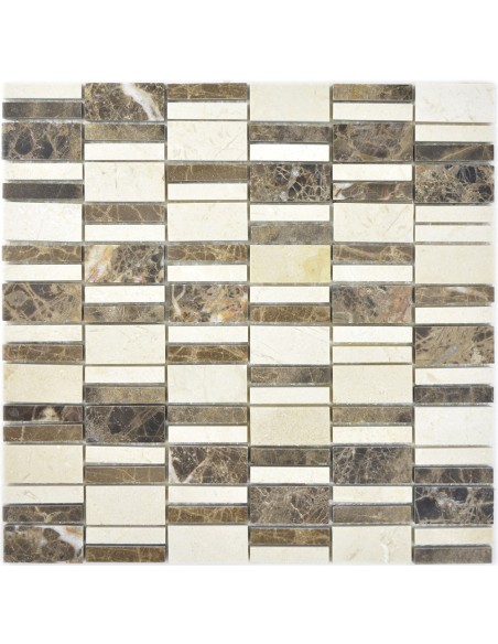Polerad Marmor Mosaik Brun Beige | Ekosten.se
