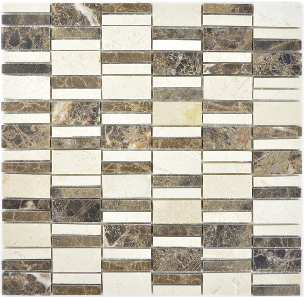 Polerad Marmor Mosaik Brun Beige | Ekosten.se