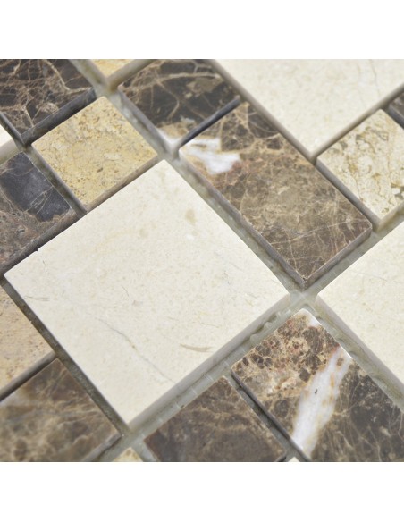 Marmor Mosaik Brun Creme Polerad | Ekosten.se