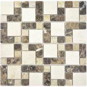 Marmor Mosaik Brun Creme Polerad | Ekosten.se