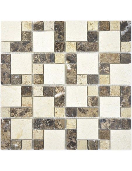 Marmor Mosaik Brun Creme Polerad | Ekosten.se