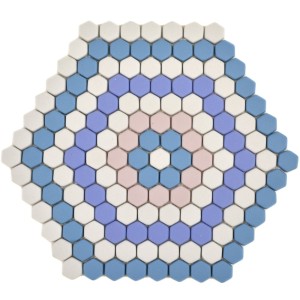 Hexagon Ecoglas Mosaik Blå Rosa Vit | Ekosten.se