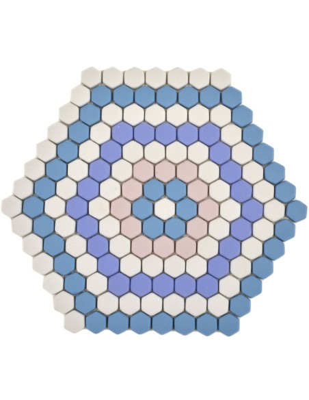 Hexagon Ecoglas Mosaik Blå Rosa Vit | Ekosten.se
