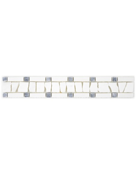 Marmor Bård Stege Vit Svart 5x30cm | Ekosten.se