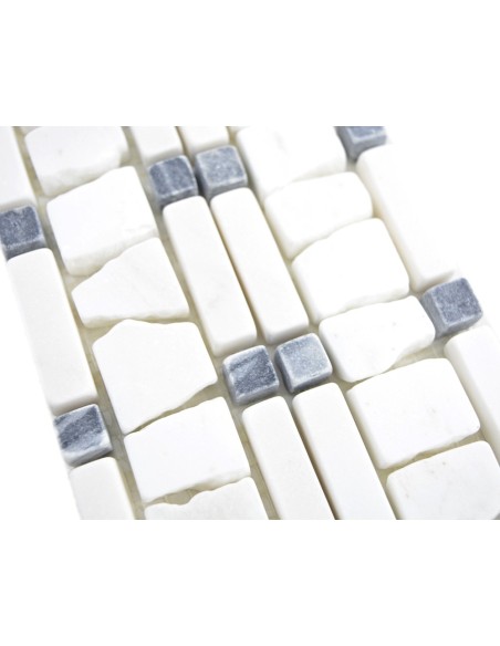 Marmor Bård Stege Vit Svart 5x30cm | Ekosten.se