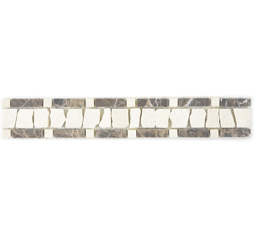 Bård Marmor Stege Brun Creme 5x30cm | Ekosten.se