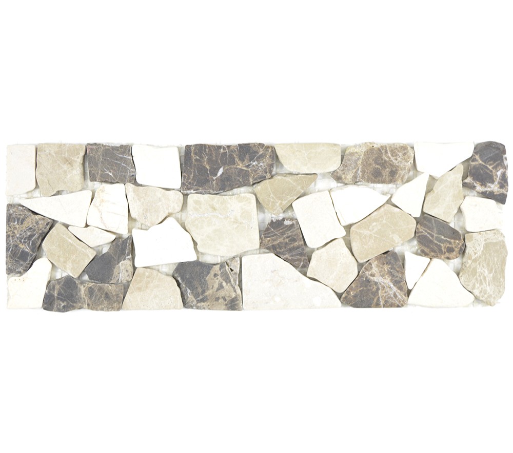 Bård Marmor Oregelbunden Beige Brun 10x30cm | Ekosten.se