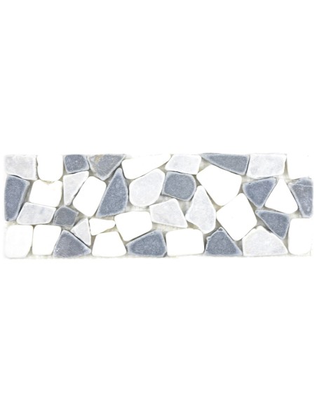 Bård Marmor Oregelbunden Grå Vit 10x30cm | Ekosten.se