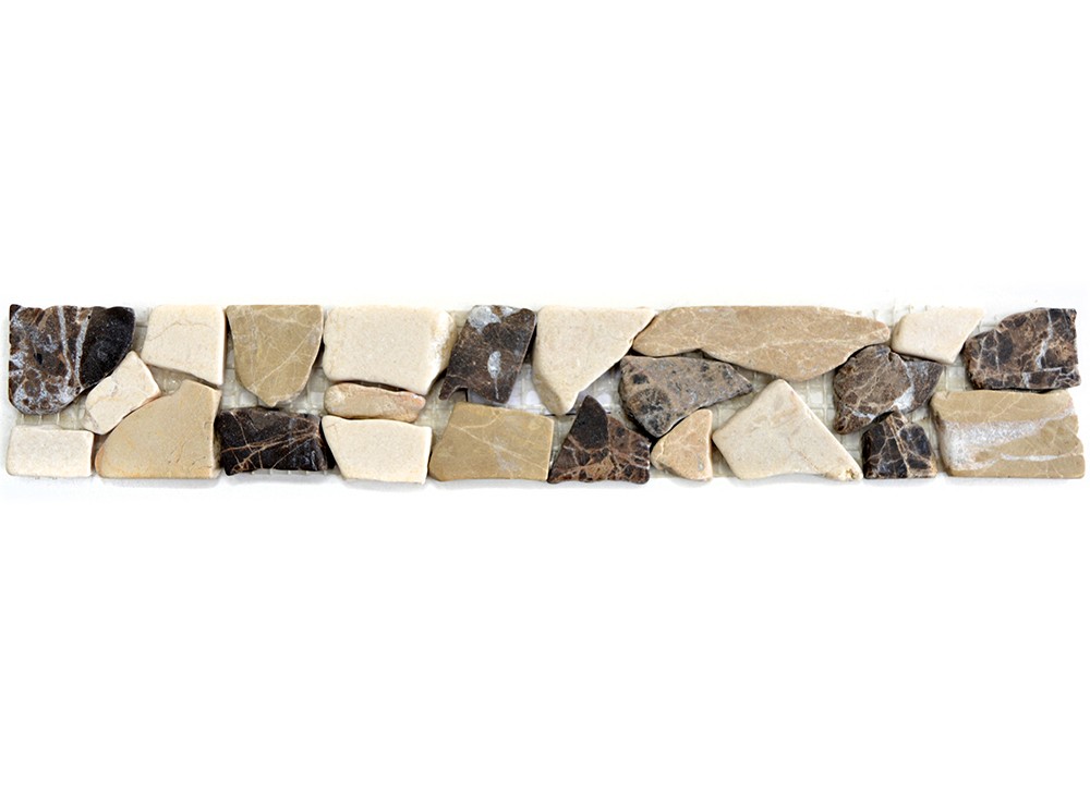 Bård Marmor Oregelbunden Beige Brun 5x30cm | Ekosten.se