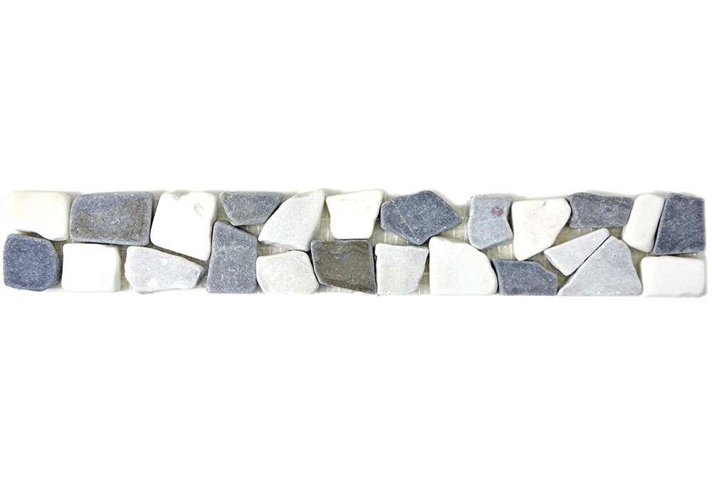 Bård Marmor Oregelbunden Grå Vit 5x30cm | Ekosten.se