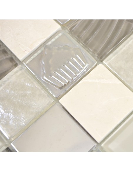 Mosaik Marmor Kristall Beige Silver | Ekosten.se