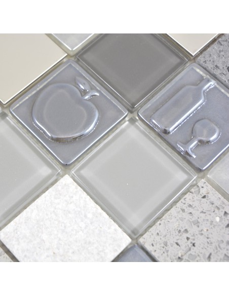 Grå Silver Komposit Kristall Mosaik Mix | Ekosten.se