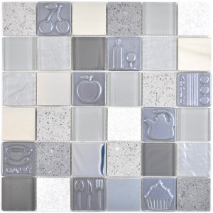 Grå Silver Marmor Kristall Mosaik Mix | Ekosten.se
