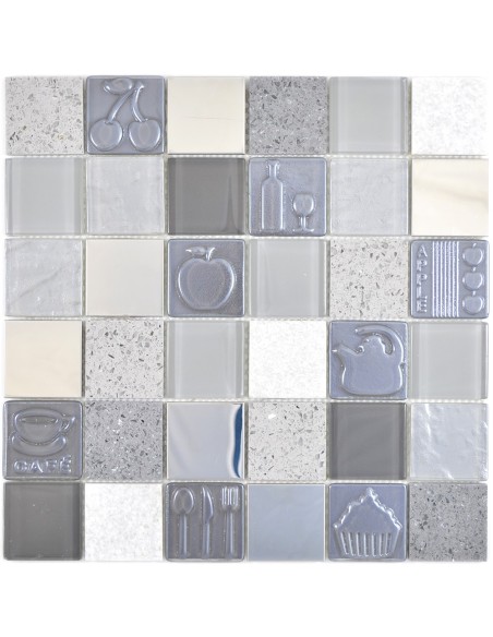 Grå Silver Marmor Kristall Mosaik Mix | Ekosten.se