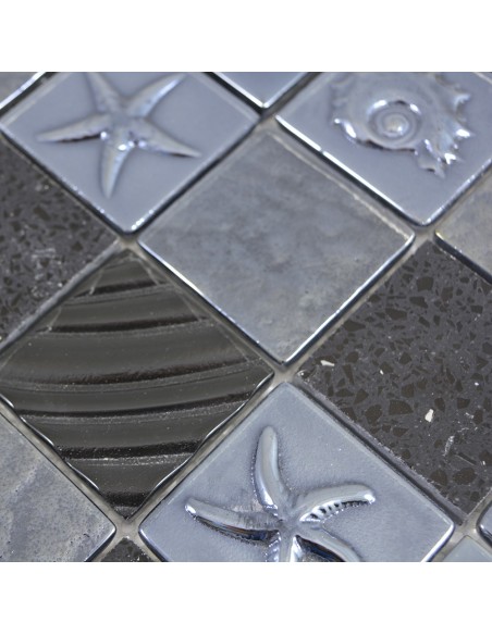 Svart Silver Komposit Kristall Mosaik Mix | Ekosten.se
