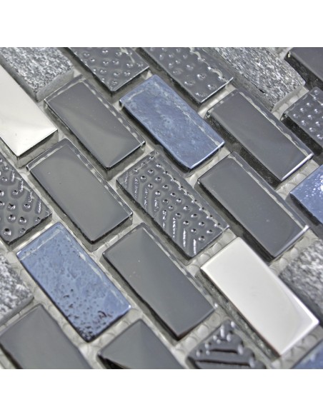 Brick Kristall Skiffer Mosaik Svart | Ekostens.se