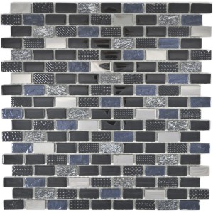 Brick Kristall Skiffer Mosaik Svart | Ekostens.se