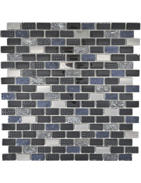 Brick Kristall Skiffer Mosaik Svart | Ekostens.se