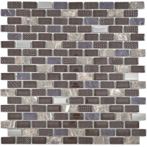 Brick Kristall Marmor Mosaik Beige Brun | Ekosten.se