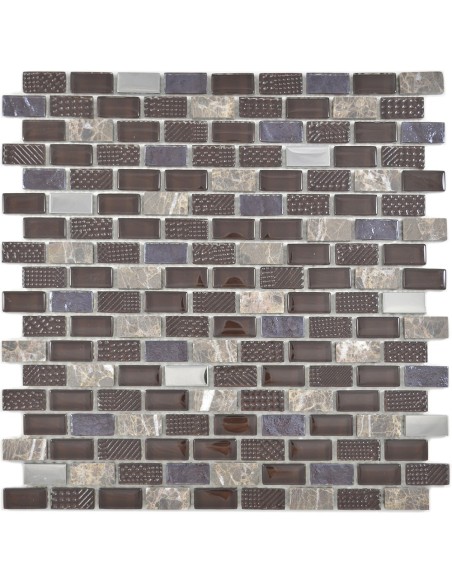 Brick Kristall Marmor Mosaik Beige Brun | Ekosten.se