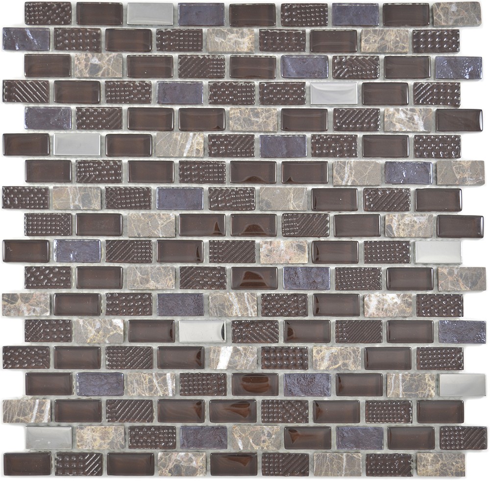 Brick Kristall Marmor Mosaik Beige Brun | Ekosten.se