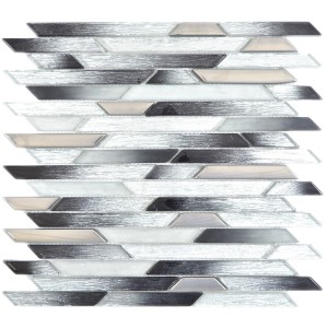 Stavmosaik Marmor Kristall Silver Svart | Ekosten.se