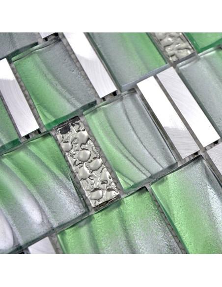 Kristall Metall Mosaik Silver Grön | Ekosten.se