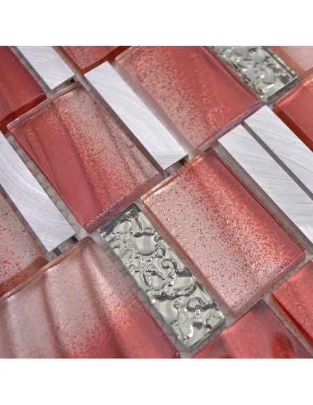 Kristall Metall Mosaik Silver Röd | Ekosten.se