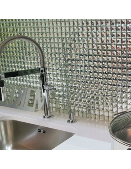 Spegel Kristallmosaik Glänsande Vit 15x15mm | Ekosten.se