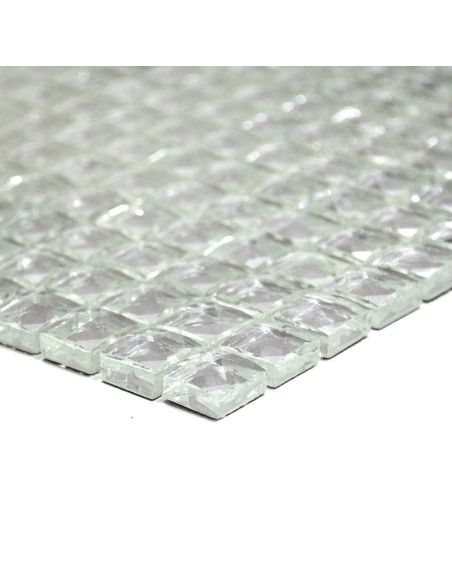 Spegel Kristallmosaik Glänsande Vit 15x15mm | Ekosten.se