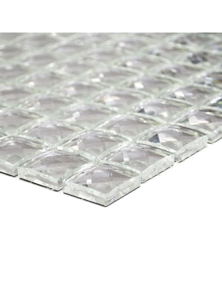 Spegel Kristallmosaik Glänsande Vit 23x23mm | Ekosten.se