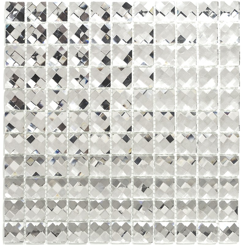 Spegel Kristallmosaik Glänsande Vit 23x23mm | Ekosten.se