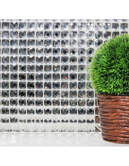 Spegel Kristallmosaik Glänsande Vit 23x23mm | Ekosten.se