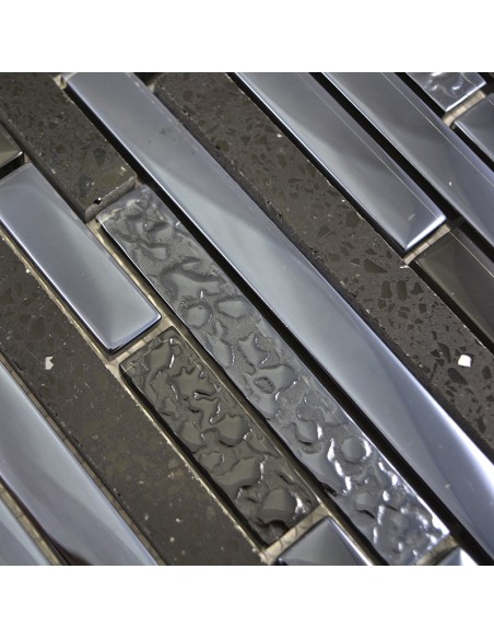 Stavmosaik Glas Komposit Svart Mix Struktur | Ekosten.se