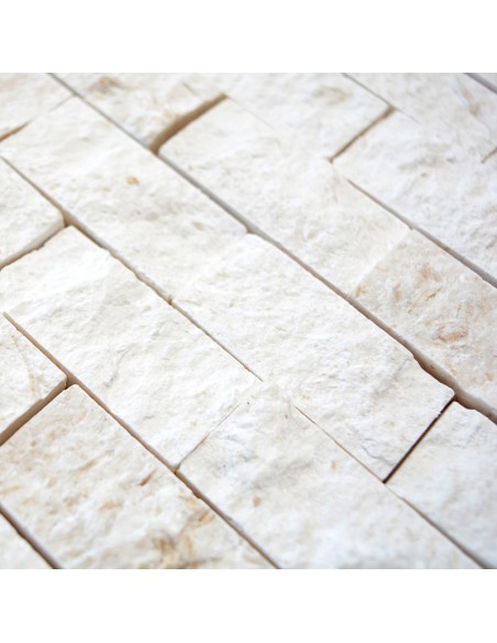 Vit Kalksten Natursten Mosaik Splitface | Ekosten.se