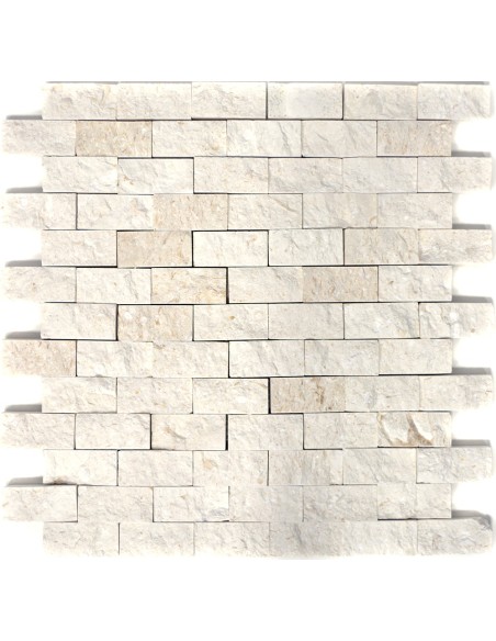 Vit Kalksten Natursten Mosaik Splitface | Ekosten.se