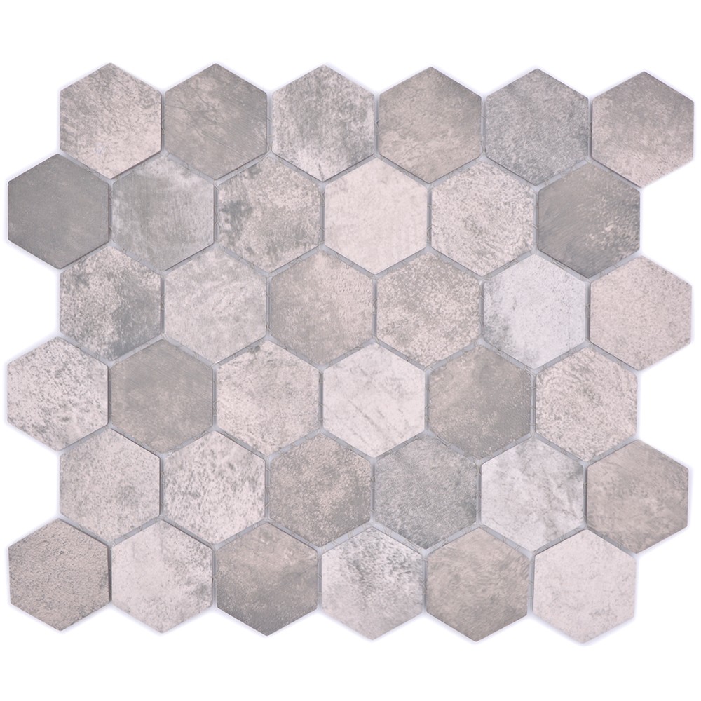 Hexagon Klinker Mosaik Mörk Betong | Ekosten.se
