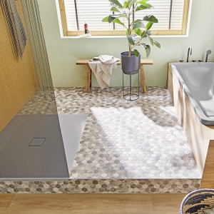 Hexagon Klinker Mosaik Mörk Betong | Ekosten.se