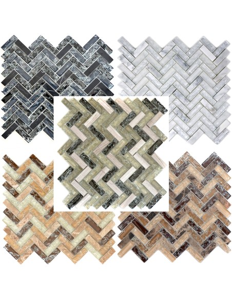 Fiskben Mosaik Marmor Kristall Brun | Ekosten.se