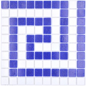 Bård Glas Mosaik Blå Vit Mix | Ekosten.se